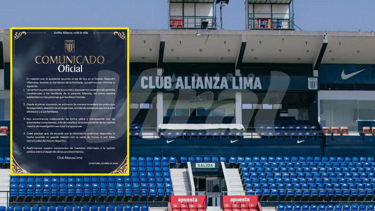 Alianza Lima se pronuncia tras tragedia en Matute, niega fallas estructurales y colabora en investigación