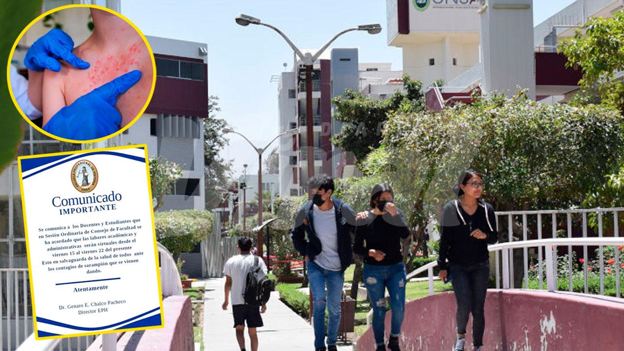 Escuela de Historia de la UNSA suspende clases presenciales por posible caso positivo de sarampión