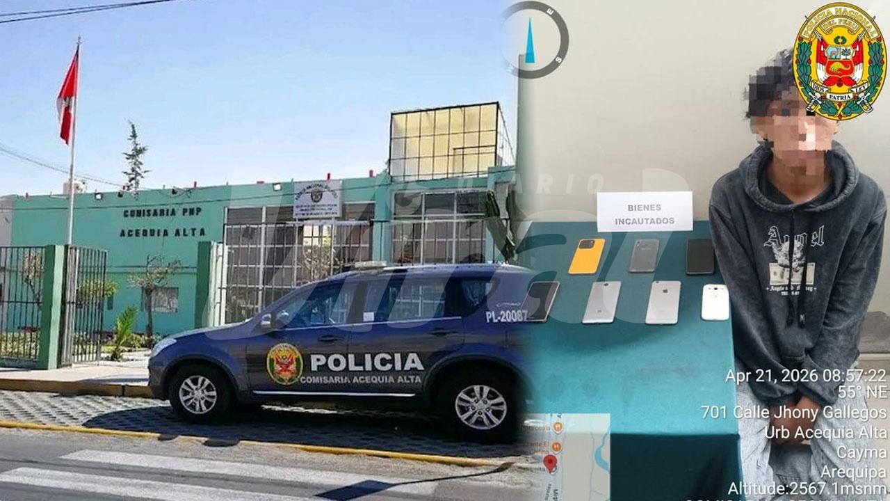 Detienen a menor por presunto robo agravado durante operativo en Cayma