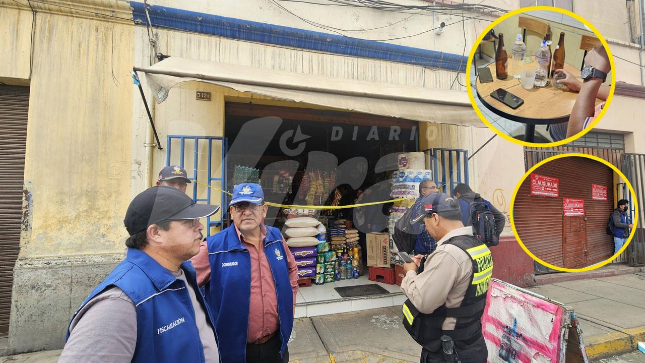 Clausuran bodega que ocultaba consumo de licor en Arequipa