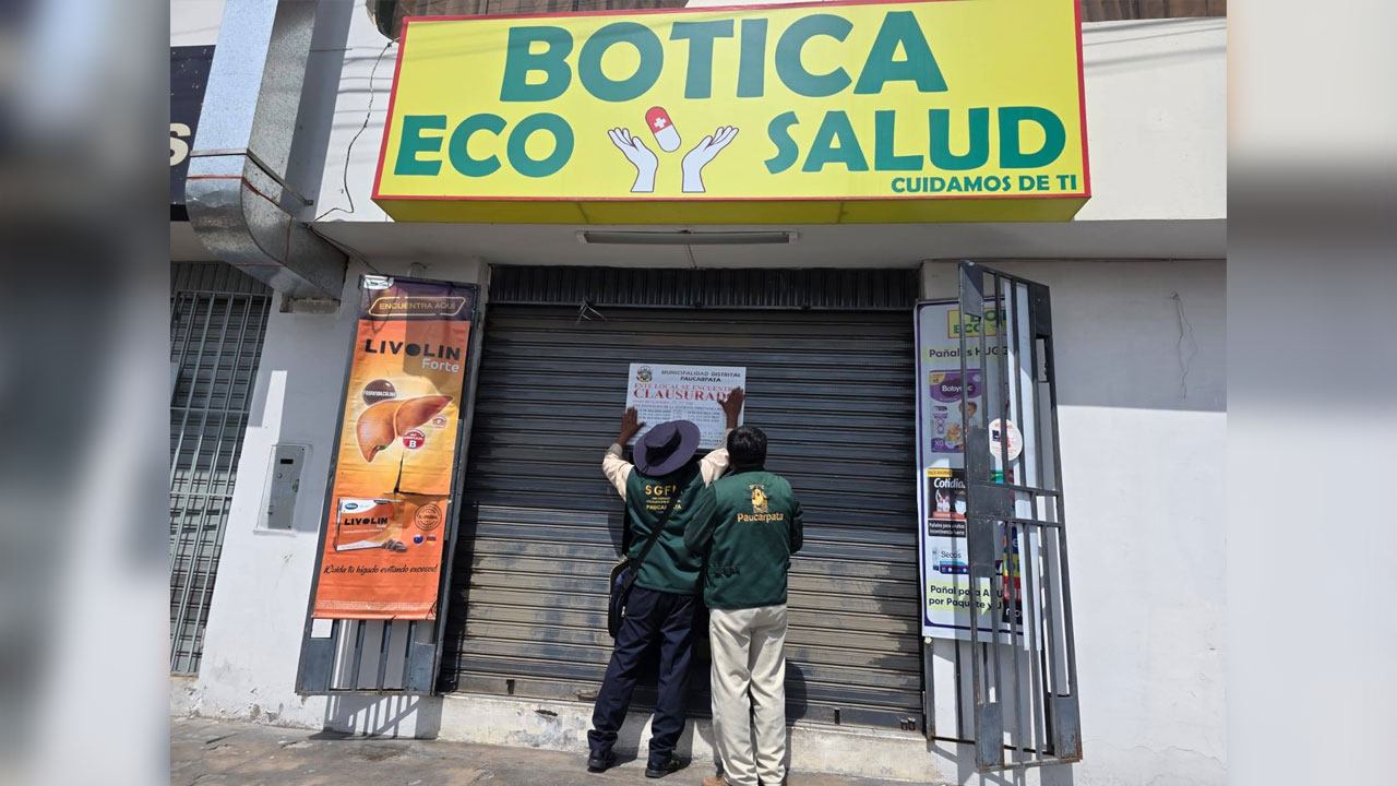 Clausuran 10 boticas irregulares en Paucarpata