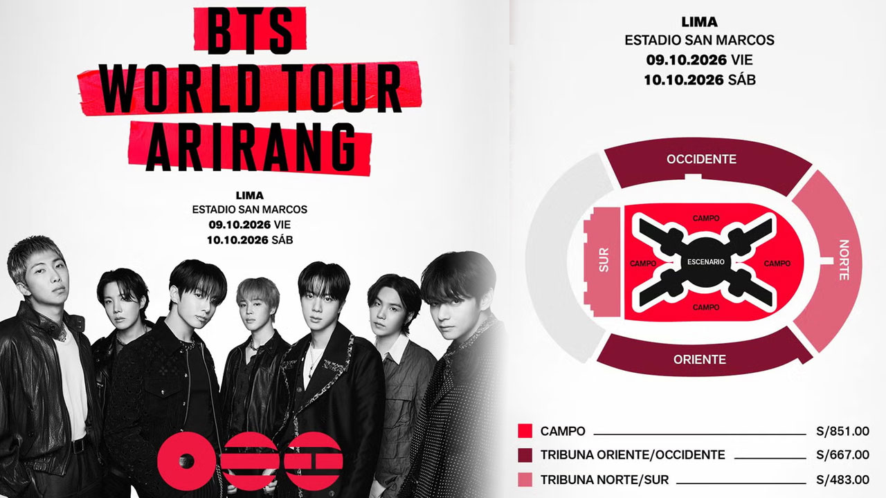 BTS en Lima 2026: precios, preventa y todo lo que debes saber para conseguir entradas